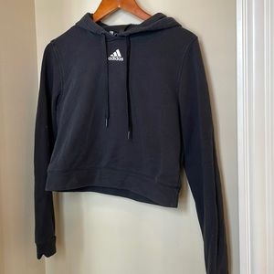 Black Adidas Crop top Sweatshirt